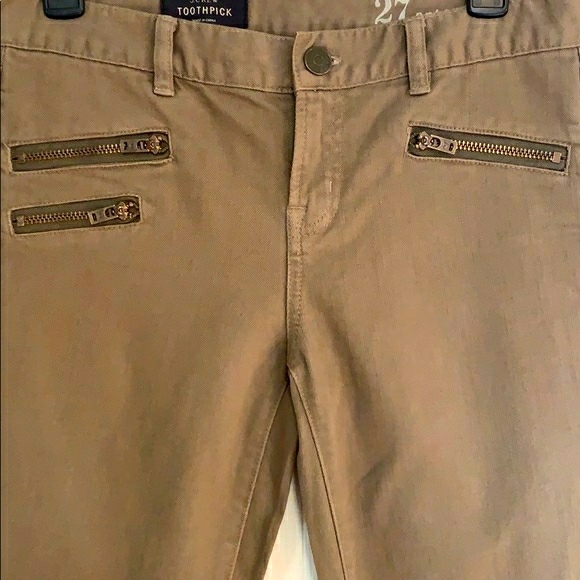 J. CREW olive green toothpick jeans size 27 ankle. - Picture 2 of 7